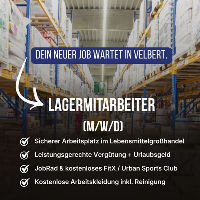 Beispielanzeige für eine Lagermitarbeiter-Stelle